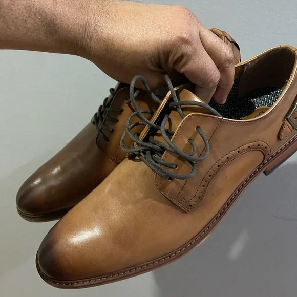 Brand New Bar III Sean Lace-up shoes Tan Sz 10.5 - Picture 6 of 14